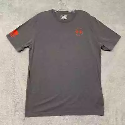 Under Armour Shirt Mens M Freedom Wounded Warrior Project Flag Gray Loose Tee • $17.23