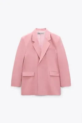 Nwt Zara Oversized Double Breasted Blazer Limited Edition Pale Pink Xs-s $149 • $59.99
