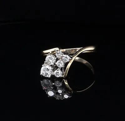 Vintage Handmade 0.80cttw Diamond Set 18ct Gold Cluster Ring Size V Val $6270 • $1352.85