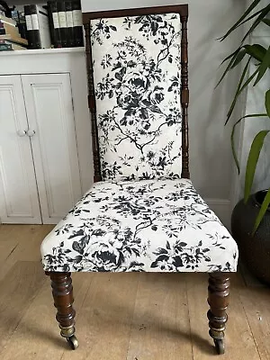 Quality Mahogany Antique Edwardian Chair House Of Hackney Fabric Dalston Rose • £0.99