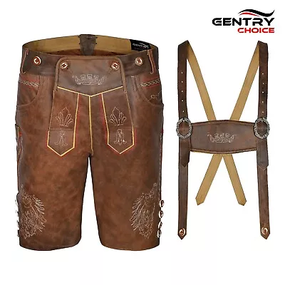 Traditional Germen Men Lederhosen Stormer Leather Lederhosen Oktoberfest Outfit • $100.38