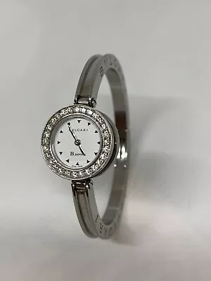 Bvlgari B.zero1 Womens Bangle Watch Stainless Steel Diamond Bezel BZ22S D208501 • $4499