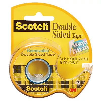 £26.59 • Buy Scotch Removable Double Sided Tape, 3/4  X 200 , 3 Pack