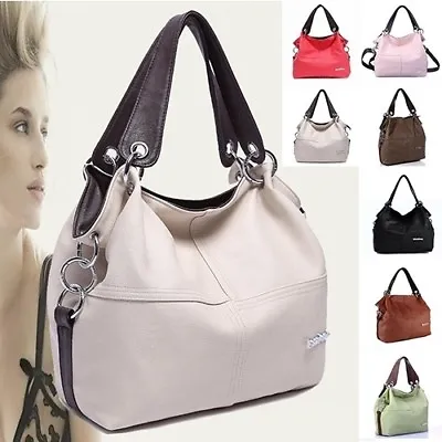 $21.45 • Buy Ladies Handbag PU Leather Shoulder Tote Satchel Messenger Cross Body Bags B