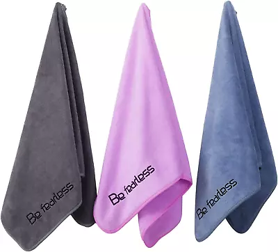 Microfiber Gym Towels For Exercise Fitness Sports Workout 380-GSM 15-Inch X 3 • $14.72