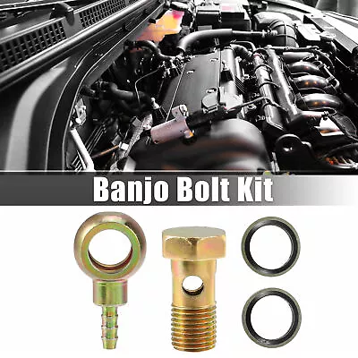 1 Set M14x1.5 Banjo Bolt Kit With Copper Washers For Motorcycle Bronze Tone • $11.99