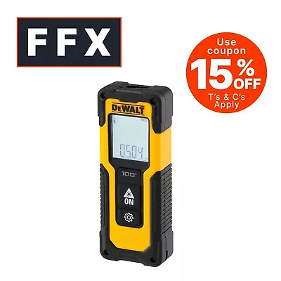 DEWALT DWHT77100-XJ 30m Range Laser Distance Measurer Pythagoras Area Volume • £47.75