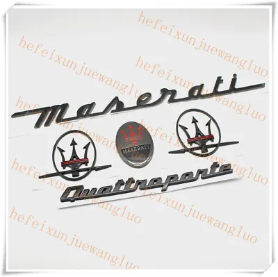 5pc Black Red Front Bumper Side Trunk Emblem Badge Set For Maserati Quattroporte • $79.95