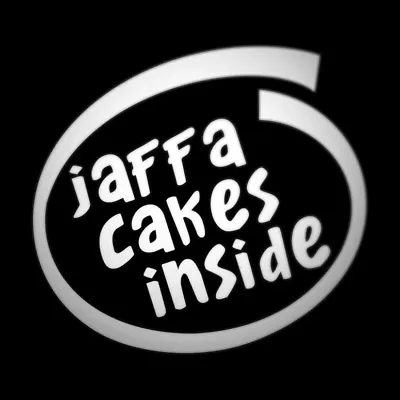Jaffa Cakes Inside Funny Decal Sticker Car Van Window Bumper Caravan Camper • £2.59