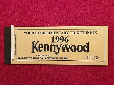 1996 KENNYWOOD PARK Complimentary Ticket Book UNUSED New Mint • $33.95