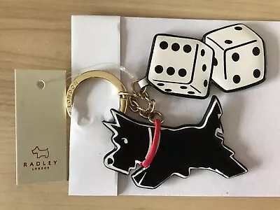 Radley Keyring Let's Roll Scottie Dog And Dice Leather Brand New With Tags • £22.50