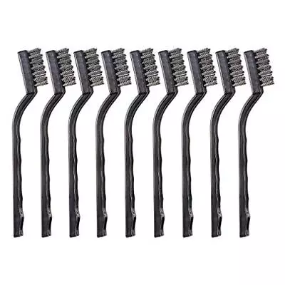 9PCS MINI Wire Brushes Stainless Steel Brush Set Curved Handle Scratch ToothB • $10.04