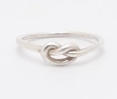 Sterling Silver Vintage Love Knot Dainty Stackable Ring Size 5 • $9.49