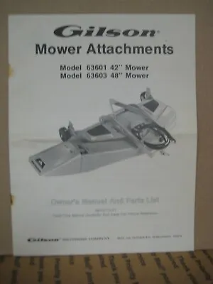 Gilson Montgomery Ward 42 48  Side Discharge Mower Attachment Model 63601 63603 • $19.95