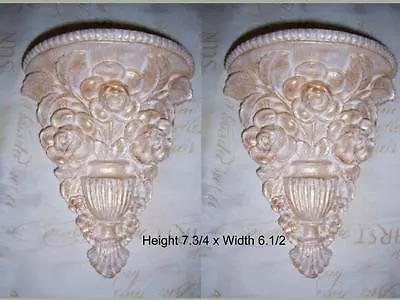 £26 • Buy 2 Architectural Flower Ornate Plaster Corbels Brackets Shelf Wall Decor Plaques 