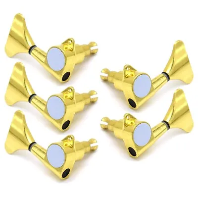 3R2L Fish Tail Sealed 5 Strings Style Bass Tuning Peg Tuner Machine Heads Gold • $32.99
