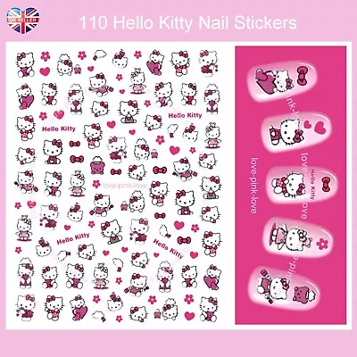 🌸HELLO KITTY SANRIO 110 3D Nail Art Stickers Decals Transfers Kawaii UK🌸 • £2.99