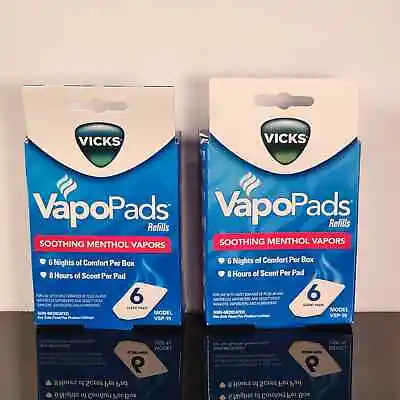 Vicks VapoPads Refills Soothing Menthol Vapors For Humidifiers TWO (2) 6ct Boxes • $21.97