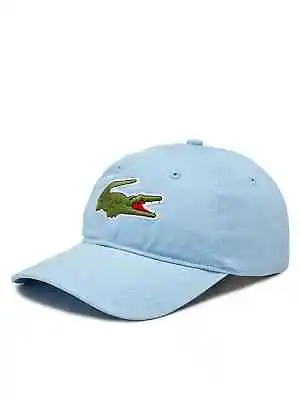 Lacoste Big Croc Baseball Cap Light Blue Oversized Croc Logo Mens • £24.99