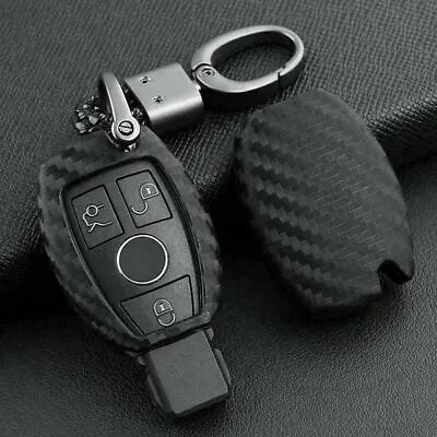 Carbon Fiber Smart Car Key Case Cover For Mercedes-Benz  Fob Holder Accessories • $5.90
