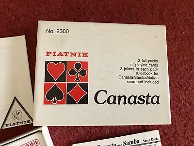 CANASTA In Box Playing Cards With Rules Score Card PIATNIK Excellent Cond • £6.99