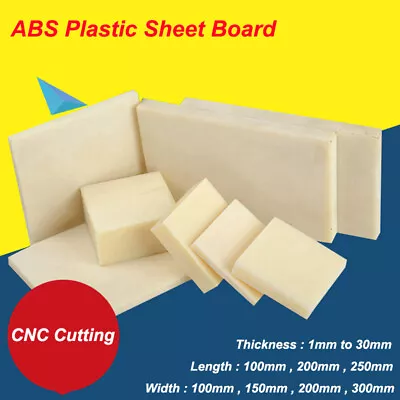 Plastic ABS Sheet Board Beige Hard Block Plate 1mm To 30mm Thickness For CNC DIY • £12.23