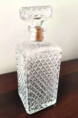 Beautiful Vintage Italian Crystal Cut Glass Feature Whiskey Decanter With Topper • $35