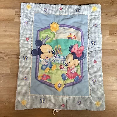 Disney Babies Mickey Mouse Minnie Flower Butterfly Quilt Comforter Blanket • $59.99