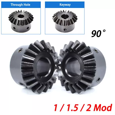 1/1.5/2 Mod Bevel Gear 16-30 Teeth Transmission Gears Bevel Teeth 90° 45# Steel • $9.18