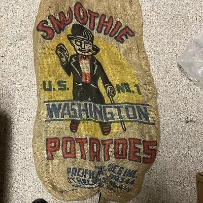 VTG Smoother Brand WASHINGTON Burlap Potato Sack  100 Lb Bag • $6.99