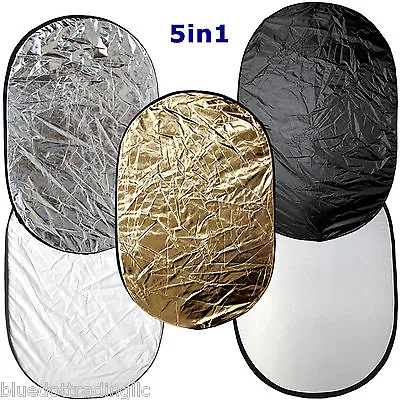 5 In 1 Photography Studio Multi Photo Collapsible Reflector Oval Disk 40  X 60  • $33.05