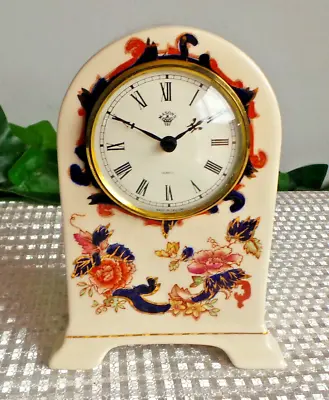 Vintage Mason's Blue Mandalay 6  High Hand Painted Ceramic Mantle Clock • £17.99