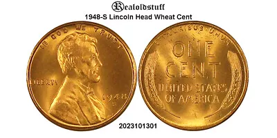 1948-S Lincoln Head Wheat Cent Penny - 2023101301 • $6.25