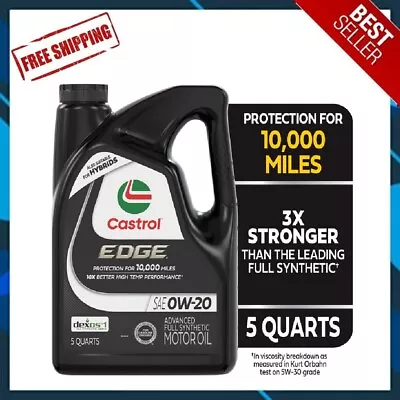 🔥DAILY SALE🔥 Castrol EDGE 0W-20 Advanced Full Synthetic Motor Oil 5 Quarts • $26.66