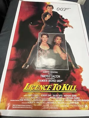 James Bond License To Kill Original Cinema One Sheet 27x41 Rare  • £49