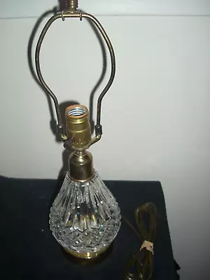 WATERFORD CRYSTAl Electric Table Lamp Light Lighting 14  Brass Accents Shade • $99