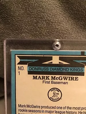 1987 Donruss Diamond Kings Rookie Mark McGwire Rare Ink Smudge Margin • $20