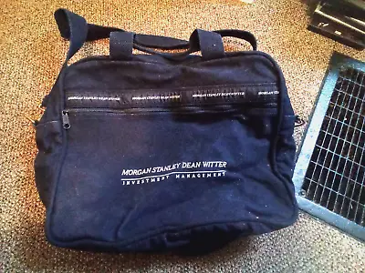 Morgan Stanley Dean Witter Bag Navy Blue Canvas Warden-Brooks Business Laptop • $44.99