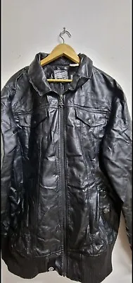 Lifted Research Group Men’s Black Faux Leather Jacket • £60