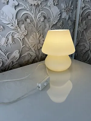 £34.99 • Buy Vintage Habitat White Opaline All Glass Mushroom Bedside Table Lamp 1998 Retro
