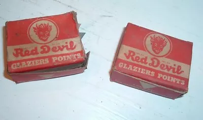 2 Old Boxes Of Red Devil Window Glass Glaziers Points • $3.99