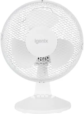 Igenix - 9 Inch Desk Fan Mesh Quiet Operation Oscillating 30W White • £24.99