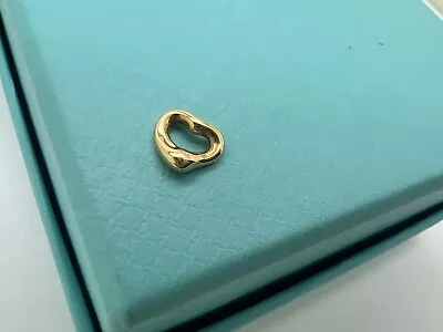 Tiffany & Co. Elsa Peretti 18k Yellow Gold Open Heart Pendant Charm 7mm • $219.99