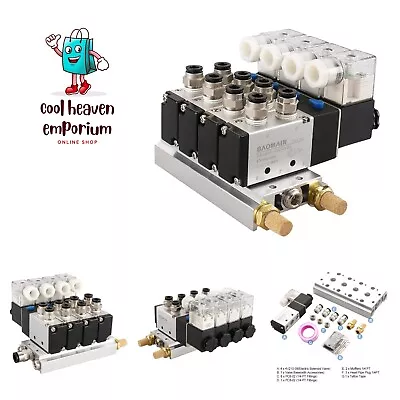 4 Integrated Solenoid Valve DC 24V Single Head 2 Position 5 Way With Base Muf... • $58.99