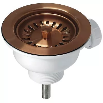 90mm Brushed Copper Strainer Waste For Astini RAK Rangemaster Ceramic Sink • £49.99