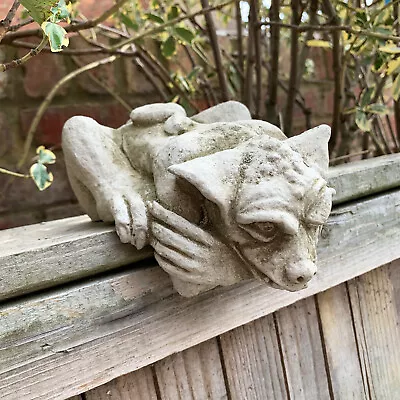 Stone Peeping Gremlin Gothic Gargoyle Outdoor Garden Statue Ornament Sculpture • £28.99