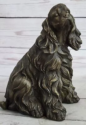 Exquisite Solid Bronze Figurine: Sitting Cocker Spaniel By Artist Williams - Per • $154.50