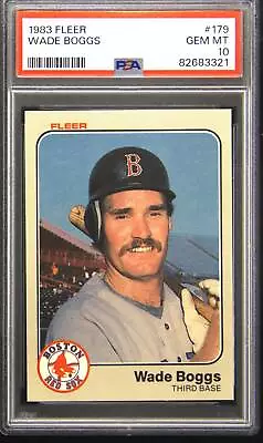 1983 Fleer #179 Wade Boggs PSA 10 Gem Mint Rookie RC • $250