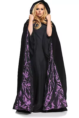 Purple 63  Deluxe Velvet Satin Costume Cape Embossed Lining Adult Women • $27.74