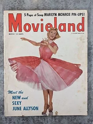 Movieland March 1953 Doris Day Marilyn Monroe 5 Pg Pin Up • $35.99